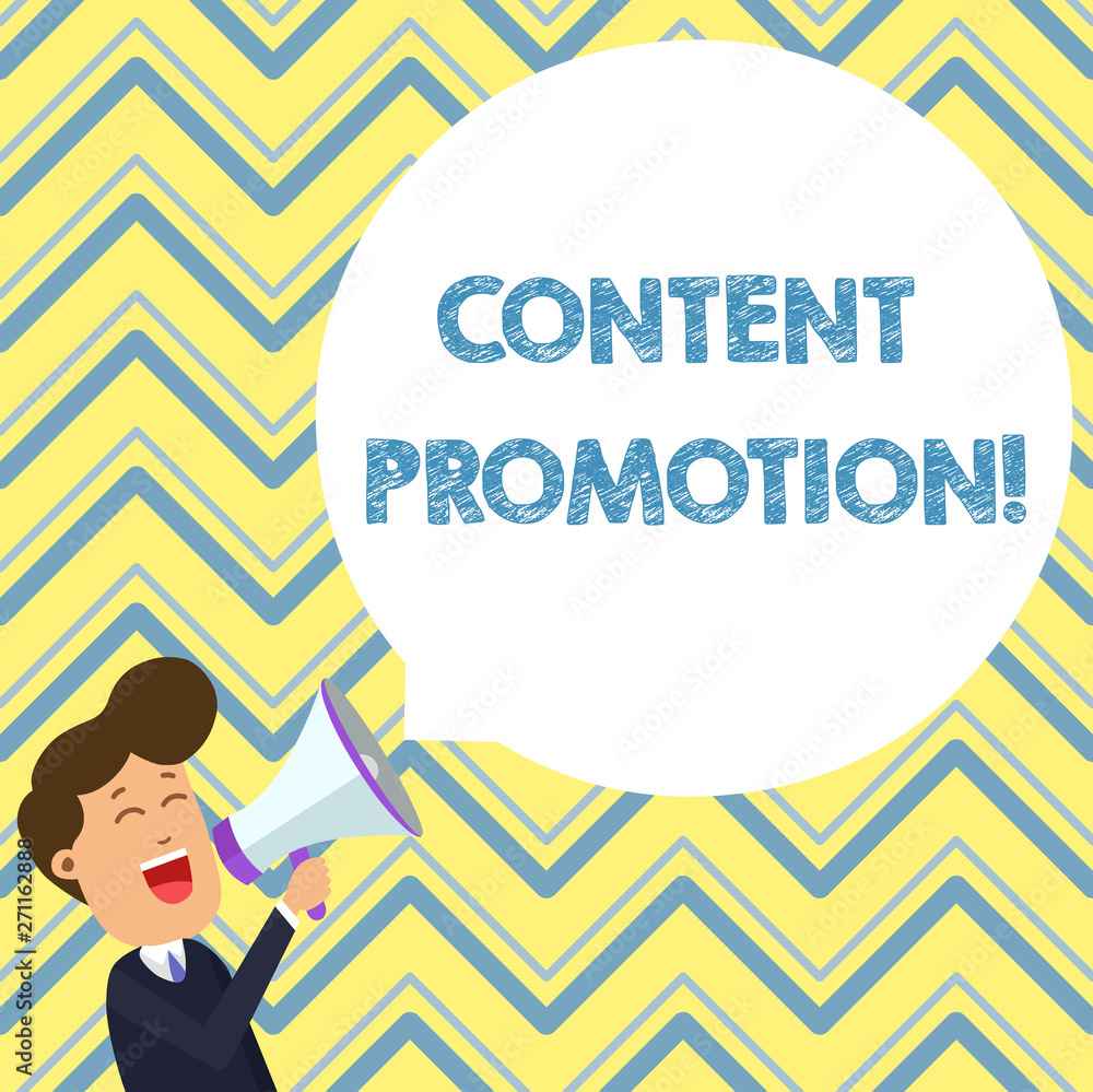 Poster conceptual hand writing showing content promotion. concept meaning about getting content in front of