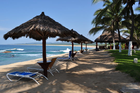 Ocean Side Beach Palapas