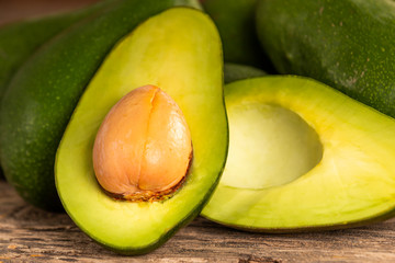 Fresh avocado with seed