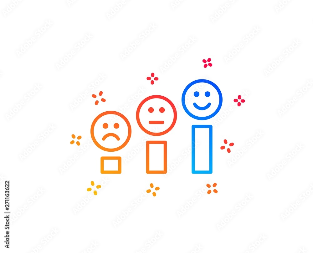 Poster customer satisfaction line icon. positive feedback sign. smile chart symbol. gradient design element