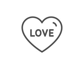 Love line icon. Sweet heart sign. Valentine day symbol. Quality design element. Linear style love icon. Editable stroke. Vector