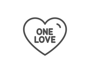 One love line icon. Sweet heart sign. Valentine day symbol. Quality design element. Linear style one love icon. Editable stroke. Vector