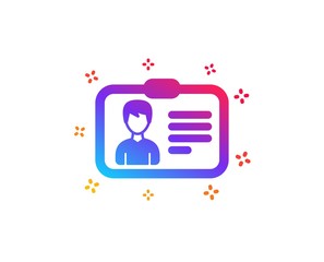 ID card icon. User Profile sign. Male Person silhouette symbol. Identification plastic card. Dynamic shapes. Gradient design identification card icon. Classic style. Vector