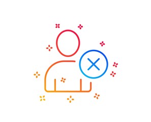 Remove User line icon. Profile Avatar sign. Person silhouette symbol. Gradient design elements. Linear delete user icon. Random shapes. Vector