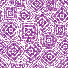 Vector purple and white shibori diamond and squares overlap patten. Suitable for textile, gift wrap and wallpaper.