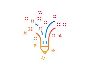 Inspiration line icon. Creativity pencil sign. Graphic art symbol. Gradient design elements. Linear inspiration icon. Random shapes. Vector