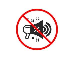 No or Stop. Sale megaphone icon. Discount shopping sign. Clearance symbol. Prohibited ban stop symbol. No sale megaphone icon. Vector