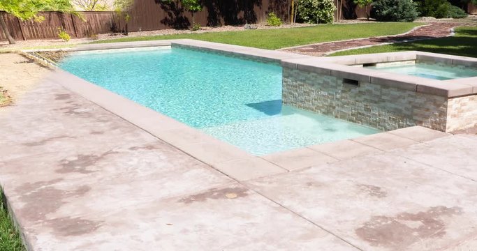 4k Looping Seamless Cinemagraph of Swimming Pool Construction Fading to Completed Pool