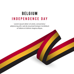 Happy Belgium Independence Day Celebration Poster Vector Template Design Illustration