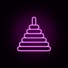 pyramid neon icon. Elements of toys set. Simple icon for websites, web design, mobile app, info graphics