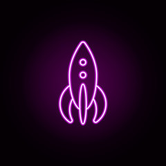 rocket neon icon. Elements of toys set. Simple icon for websites, web design, mobile app, info graphics