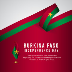 Happy Burkina Faso Independence Day Celebration Poster Vector Template Design Illustration