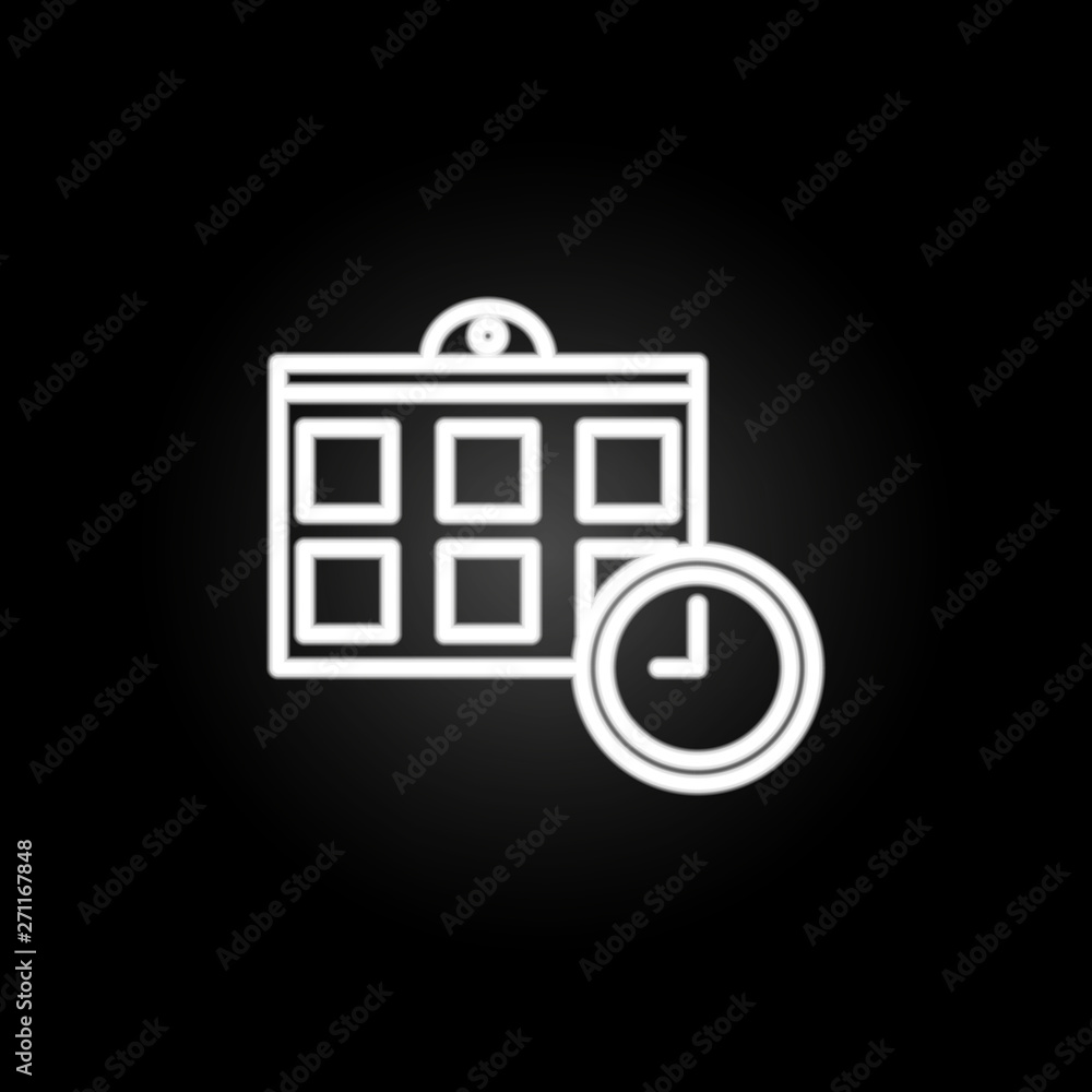 Poster calendar neon icon. elements of time set. simple icon for websites, web design, mobile app, info gra