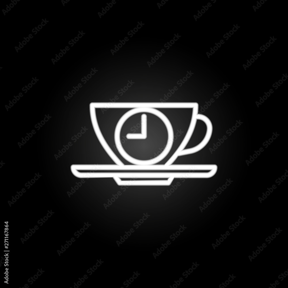 Poster tea time neon icon. elements of time set. simple icon for websites, web design, mobile app, info gra