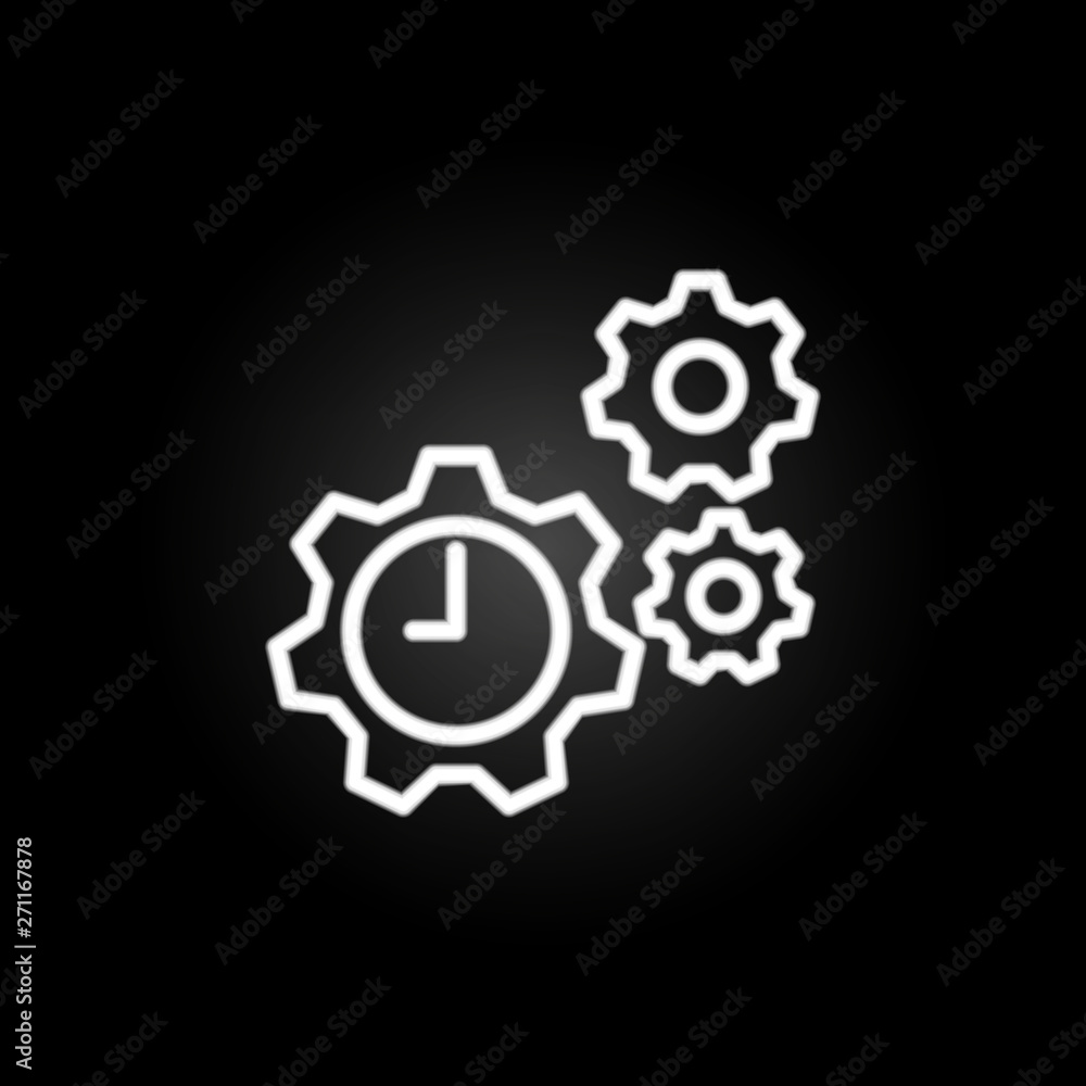 Aufkleber settings time neon icon. elements of time set. simple icon for websites, web design, mobile app, inf