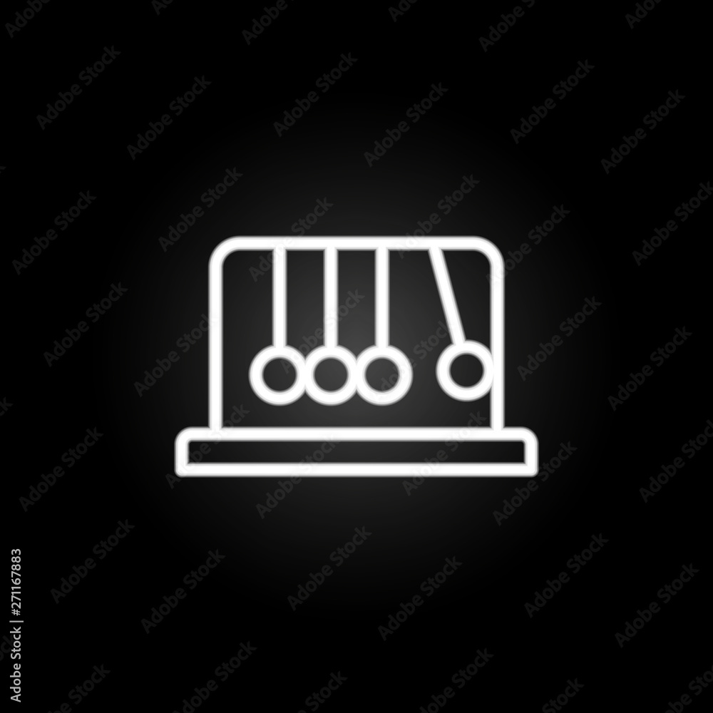 Poster newton cradle neon icon. elements of time set. simple icon for websites, web design, mobile app, inf
