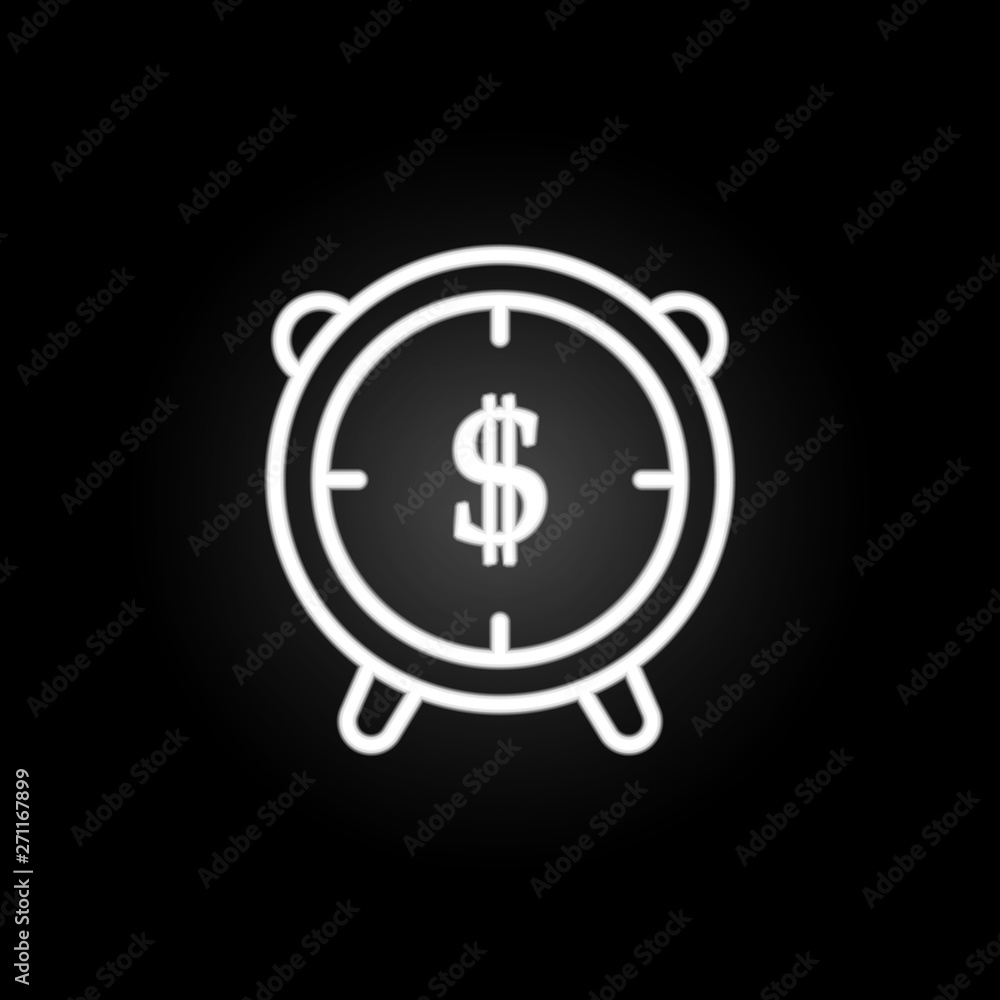 Poster time is money neon icon. elements of time set. simple icon for websites, web design, mobile app, inf