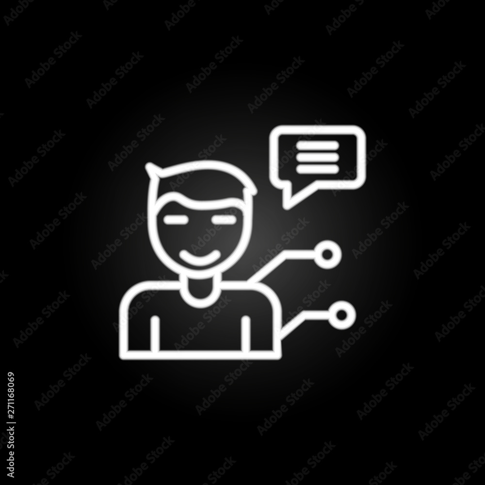Poster chatting, internet messaging, user neon icon. elements of technology set. simple icon for websites, 