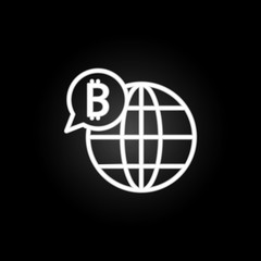 bitcoin network, bitcoin world, cryptocurrency neon icon. Elements of technology set. Simple icon for websites, web design, mobile app, info graphics