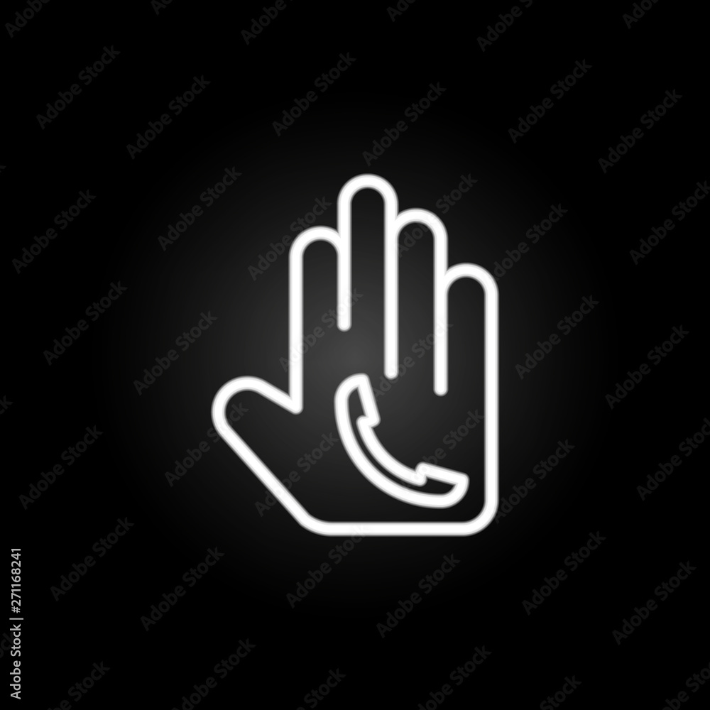 Poster handset technology neon icon. elements of technology set. simple icon for websites, web design, mobi