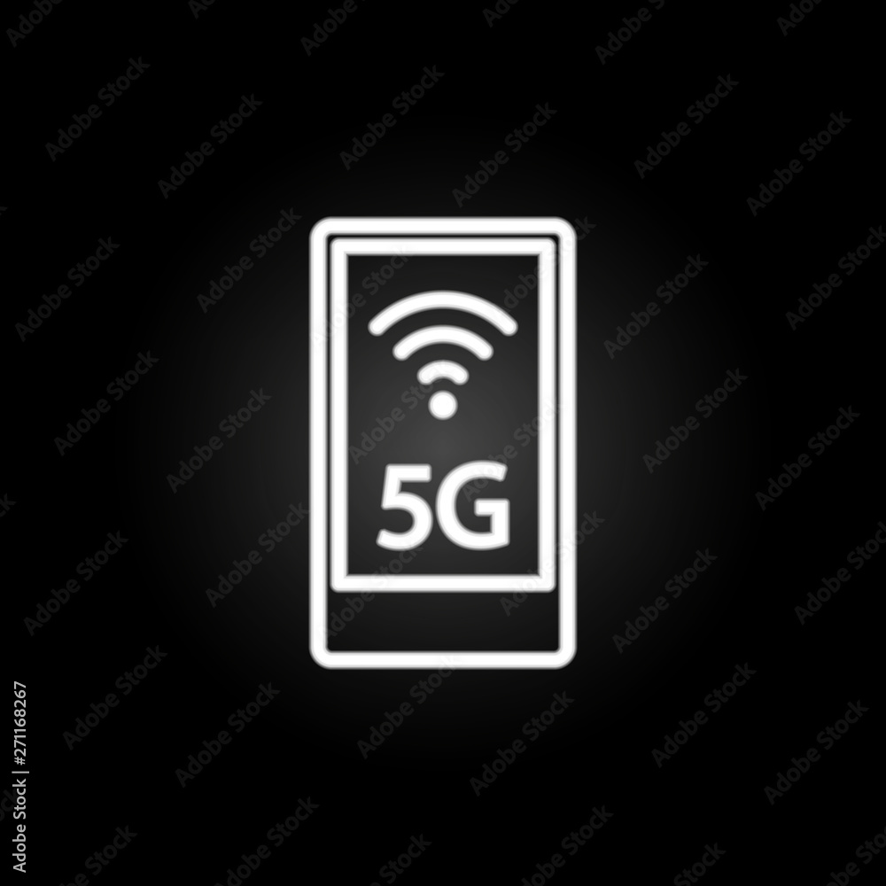 Poster mobile connectivity, data and internet neon icon. elements of technology set. simple icon for websit