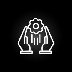 leadership, management control, gear neon icon. Elements of technology set. Simple icon for websites, web design, mobile app, info graphics