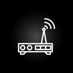 modem, wifi neon icon. Elements of technology set. Simple icon for websites, web design, mobile app, info graphics