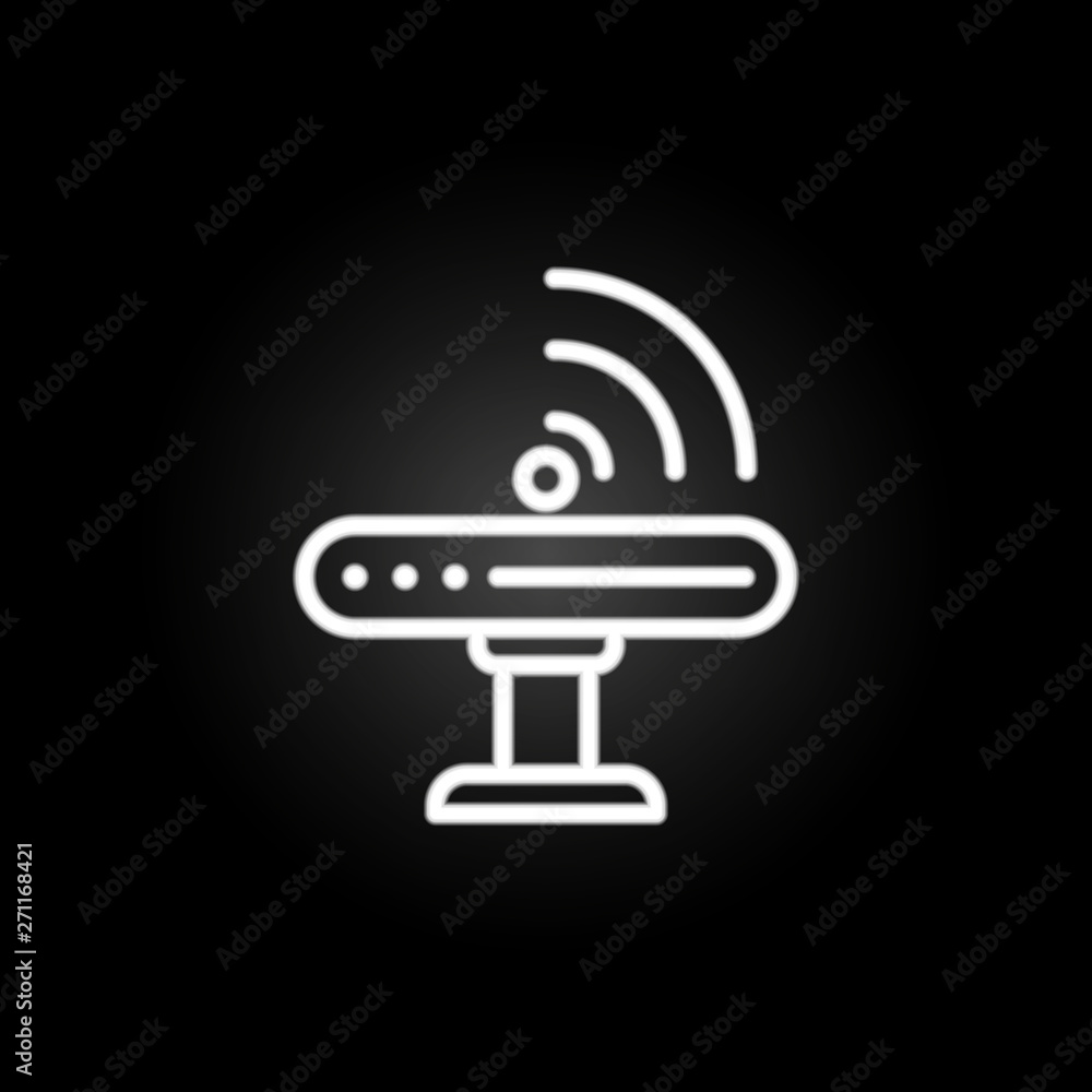 Poster wifi device, router neon icon. elements of technology set. simple icon for websites, web design, mob