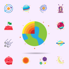 Space, earth color icon. Universal set of Space for website design and development, app development