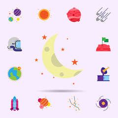 Fototapeta premium Space, moon color icon. Universal set of Space for website design and development, app development