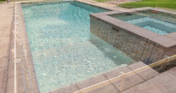 4k Swimming Pool Construction Site Fading to Completion