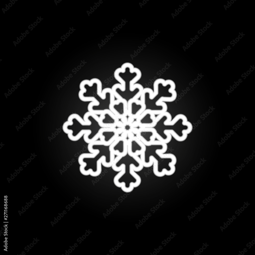 Poster snowflake, snow, winter neon icon. elements of snowflakes set. simple icon for websites, web design,
