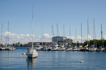 Fototapeta na wymiar Langelinie Marina in Copenhagen
