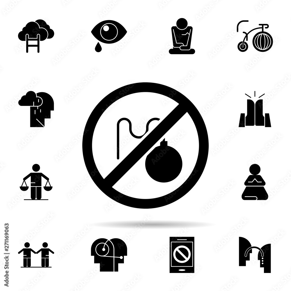 Poster no weapons icon. universal set of peace and humanrights for website design and development, app deve