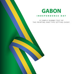 Happy Gabon Independence Day Celebration Poster Vector Template Design Illustration