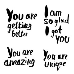 Happy Birthday lettering set. Vector grunge text.