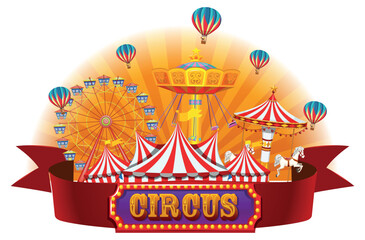 An isolated circus banner - obrazy, fototapety, plakaty