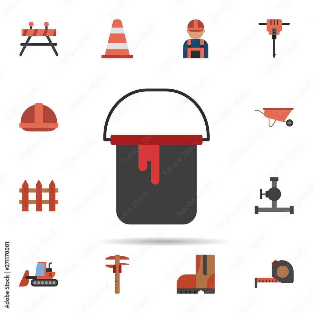 Poster bucket, color, paint icon. universal set of construction for website design and development, app dev