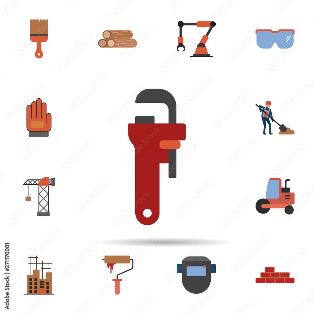 Poster spanner, wrench pipe icon. universal set of construction for website design and development, app dev