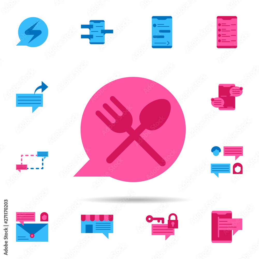 Poster chat, eat color icon. universal set of chat for website design and development, app development