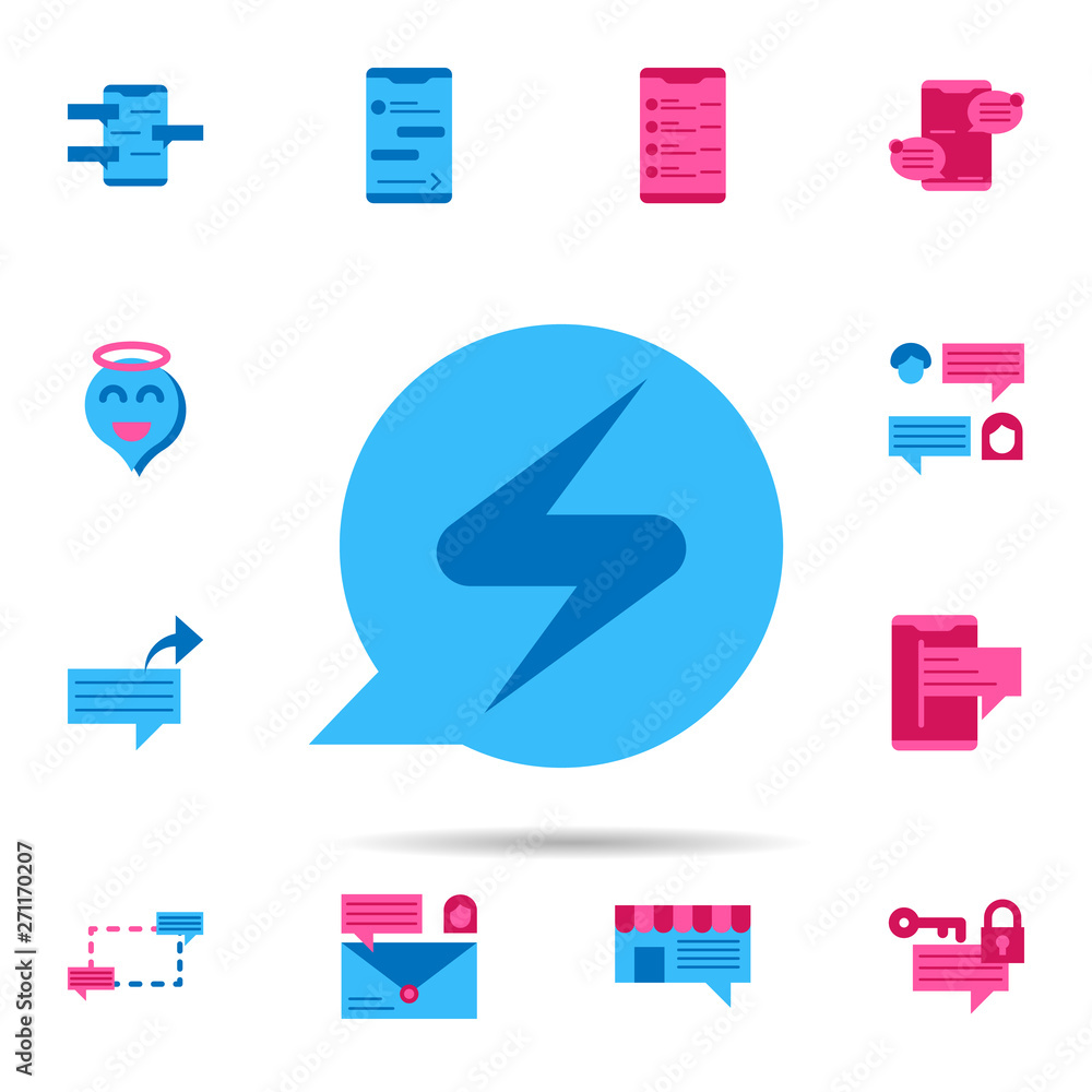 Poster chat, messenger color icon. universal set of chat for website design and development, app developmen