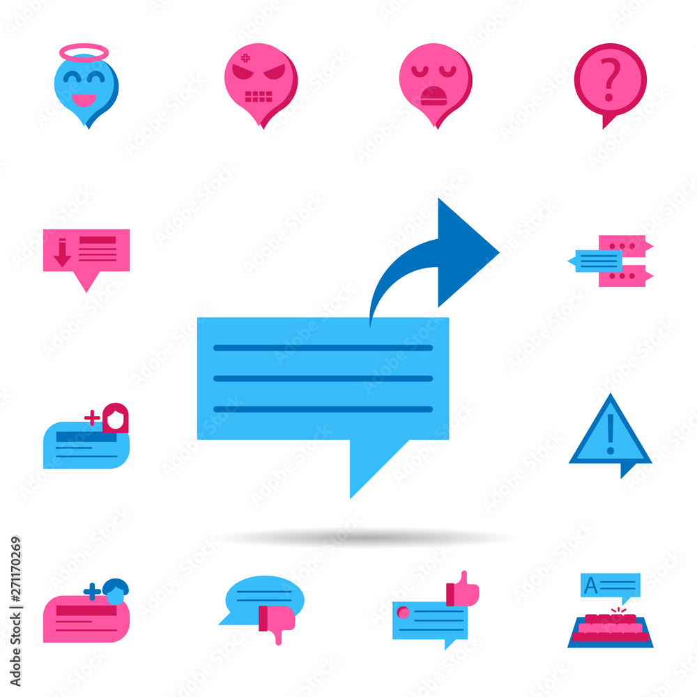Poster chat, forward color icon. universal set of chat for website design and development, app development