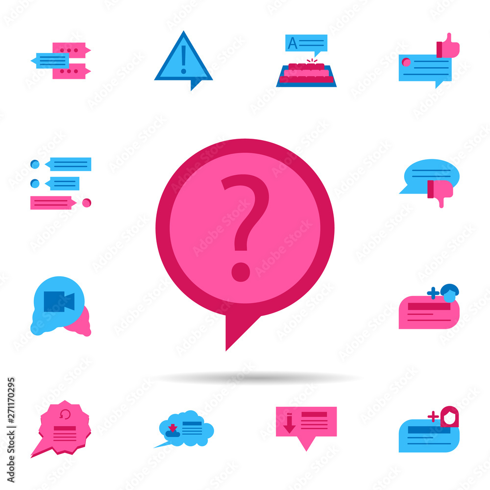 Poster chat, ask color icon. universal set of chat for website design and development, app development