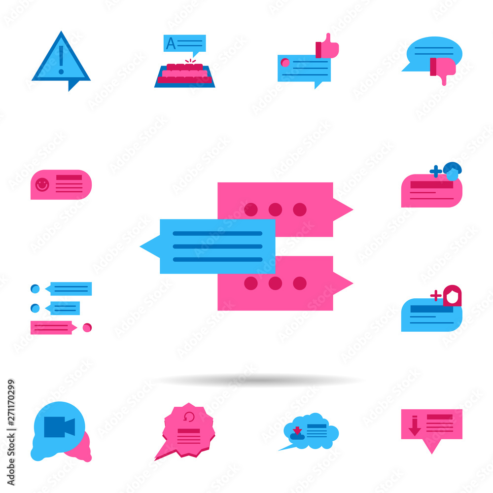 Poster chat, chatting color icon. universal set of chat for website design and development, app development