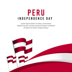 Happy Peru Independence Day Celebration Poster Vector Template Design Illustration