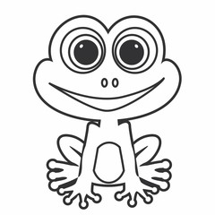 Vector illustration of cartoon frog