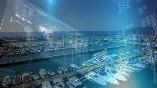 Yachts in a port and digital interface