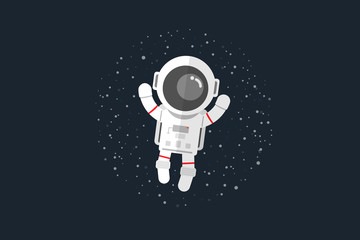 Flat design, Astronauts float in space, Vector illustration, Infographic Element - obrazy, fototapety, plakaty