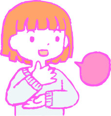 Pop Illustration of cute people having a conversation