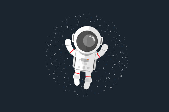 Flat design, Astronauts float in space, Vector illustration, Infographic Element